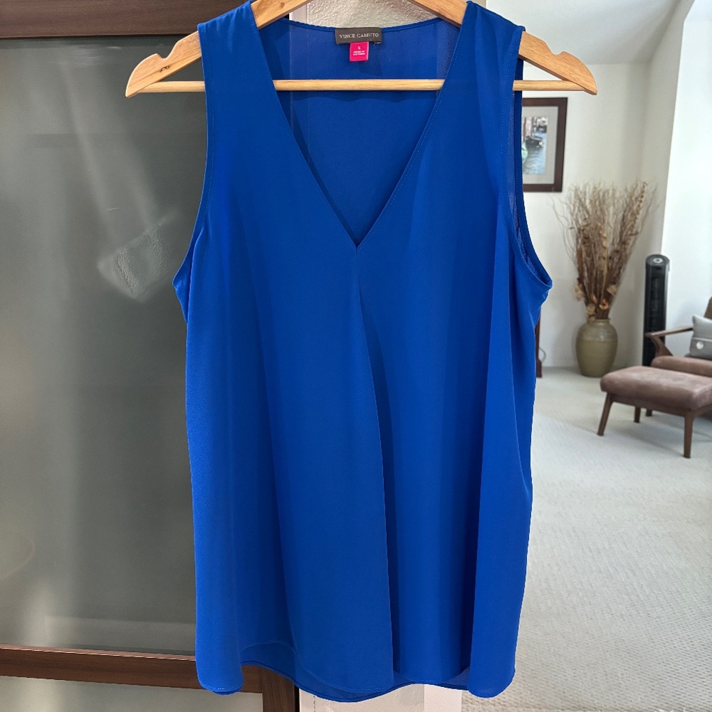 Vince Camuto Sleeveless Blouse - Blue Size S - Picture 2 of 6